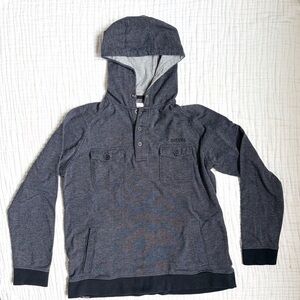Ezekiel Hooded Pullover Jacket Gray Button Front Pockets Men’s L